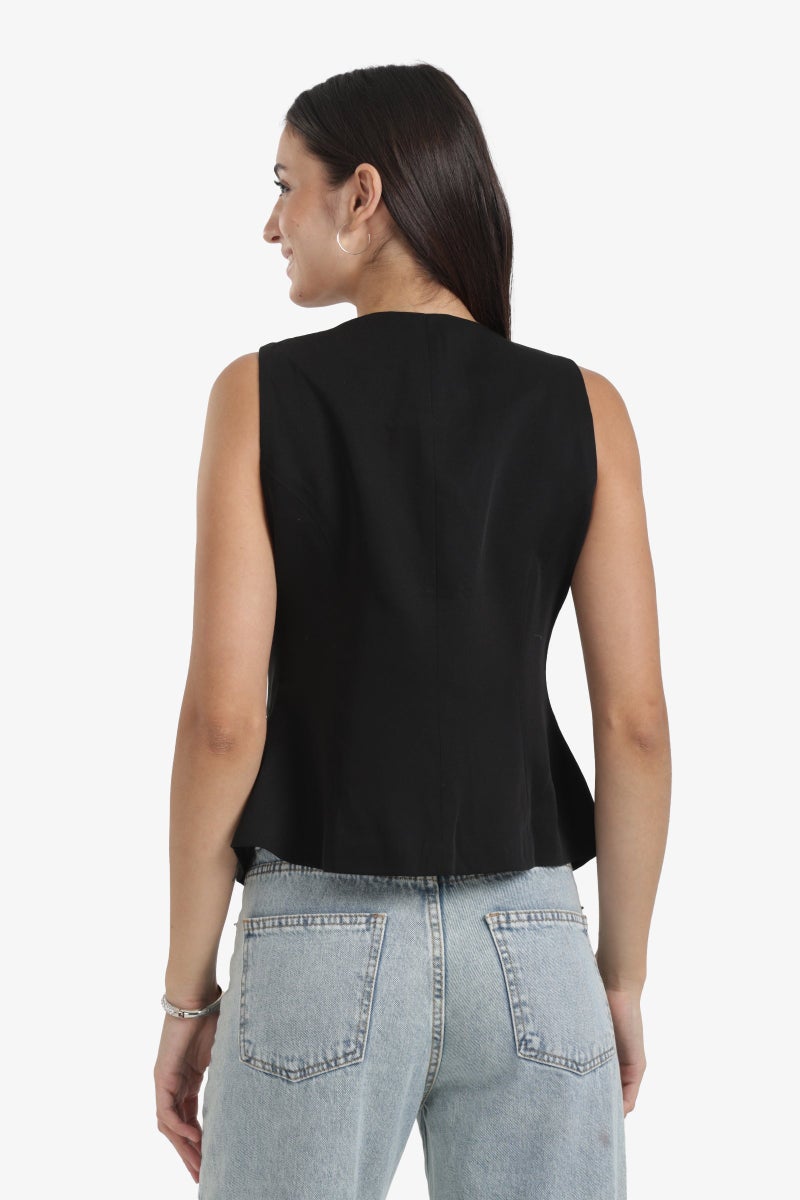 Clue Asymmetric Voile Vest - Image 4